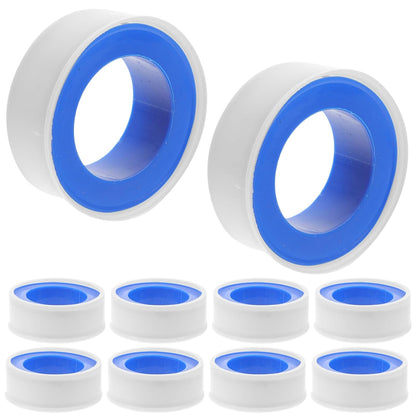 SECFOU 10 Rolls Gas Tube Tape PTFE Thread Seal Tape for Plumbers Good Toughness Prevents Water or Gas Leakage Suitable for Domestic and Commercial Plumbing