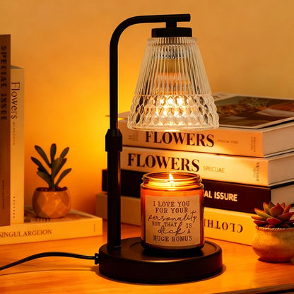 Candle Warmer Lamp, Adjustable Height & Dimmable, Candles with Timer, 2H/4H/8H Auto Off, Safe Flameless Night Light for Home Decor, Bedroom, Office, Christmas Birthday Gift for Women & Men