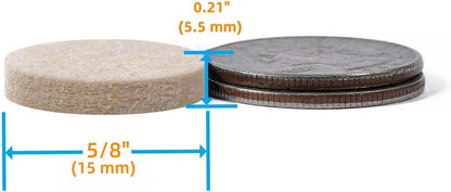 Furnigear Felt Furniture Pads for Hardwood Floors - Self Adhesive Chair Felt Pads, Floor Protector for Furniture Feet, Furniture Sliders Moving Your Furniture Smoothly - Anti Scratch 96 Pcs 3/4" Round