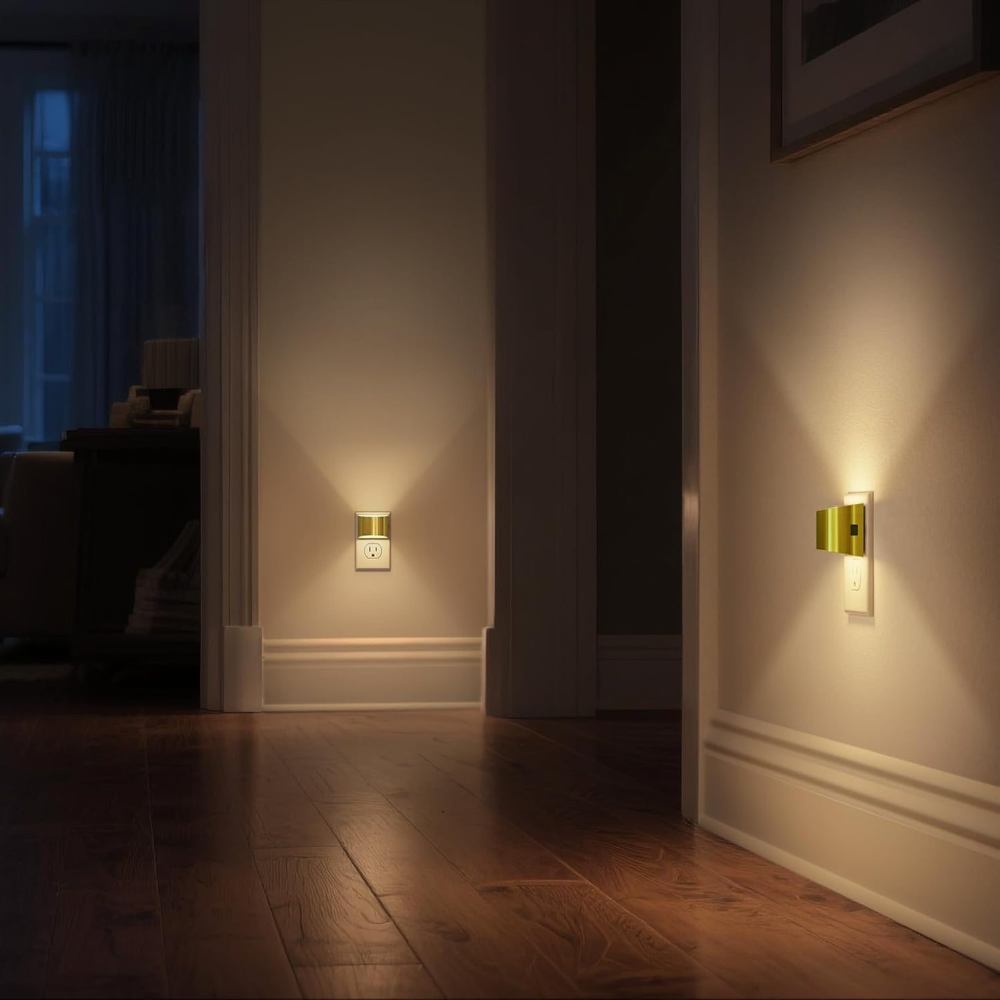 DORESshop LED Night Light[2 Pack], Night Lights Plug into Wall, 3 Level Brightness Adjustable Plug in Night Light, Dusk to Dawn Sensor, Nightlights for Adults, Bedroom, Bathroom, Hallway, 3000K