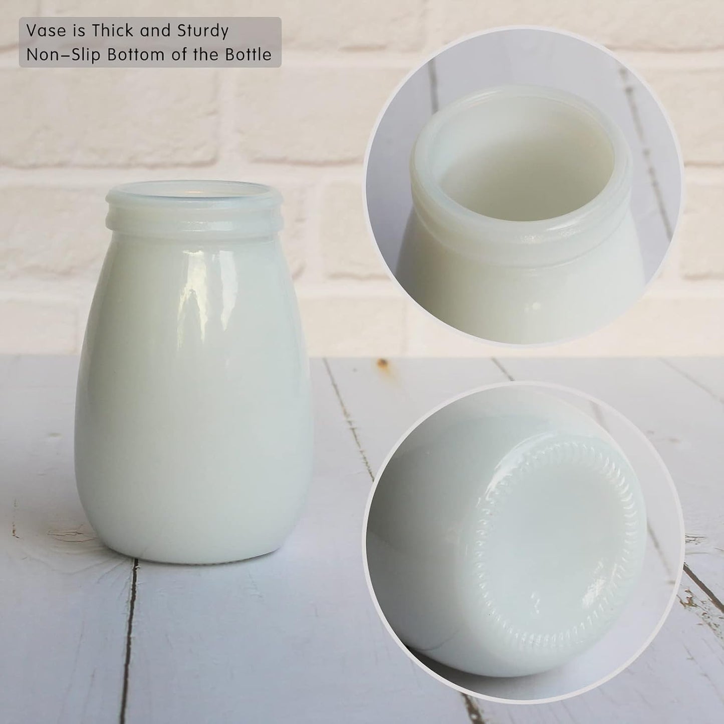 YANLING 6 Pack White Vase Small Ceramic Vases for Decor, Bud Vases | for Centerpieces White Vases for Flowers Boho Home Decor, Pampas Grass Dried Flowers Vases