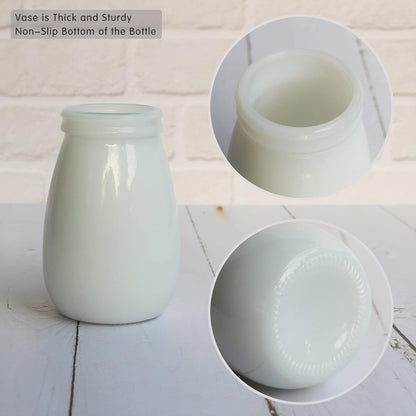 YANLING 6 Pack White Vase Small Ceramic Vases for Decor, Bud Vases | for Centerpieces White Vases for Flowers Boho Home Decor, Pampas Grass Dried Flowers Vases