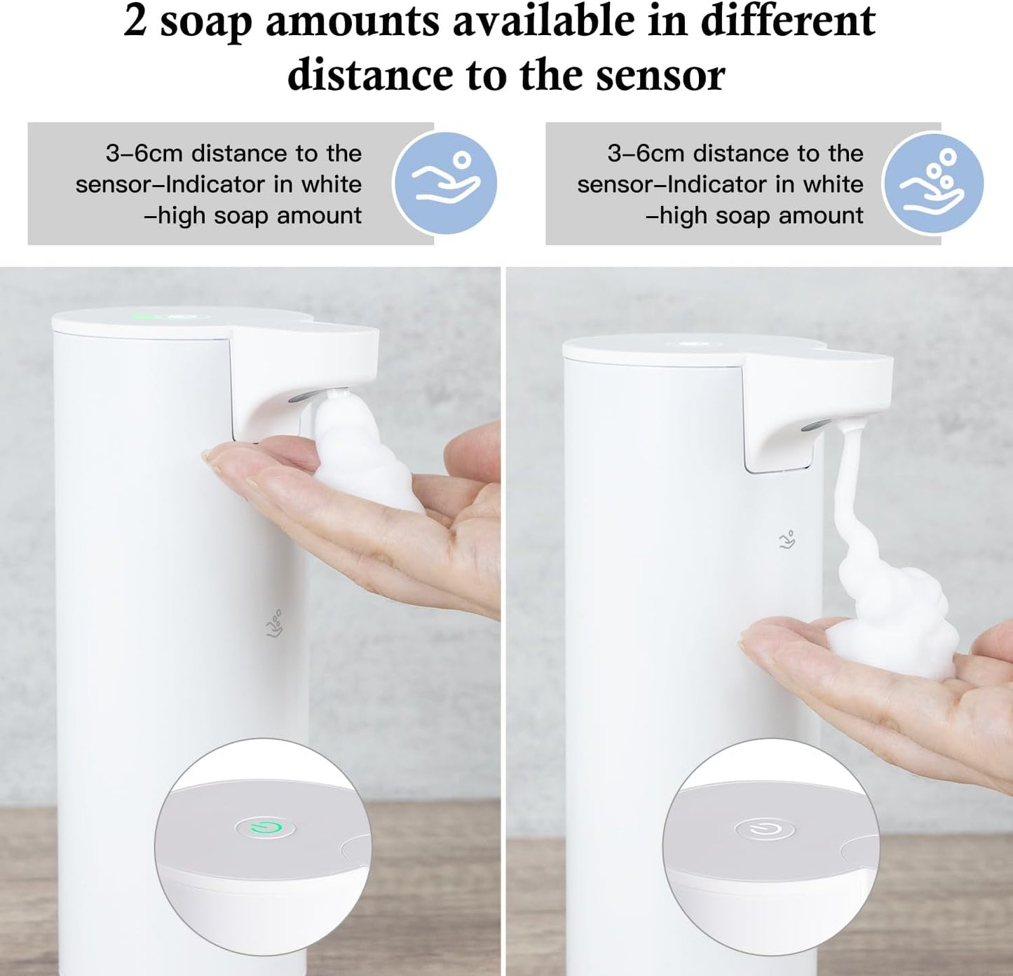 LAOPAO Automatic Soap Dispenser Foaming: Rechargeable Touchless Soap Dispenser Stainless Steel Foam Soap Dispenser for Bathroom Hand Soap Pump for Kitchen Xmas Gift, 9oz, White