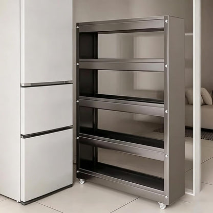 Slim Storage Cart with Multi-Width Options, Carbon Steel Rolling Utility Cart, Narrow Gap Organizer for Kitchen Next to Fridge, Bathroom, Laundry Room(Gray 6-Tier 5.9" W x 66.9" H) - Colors B