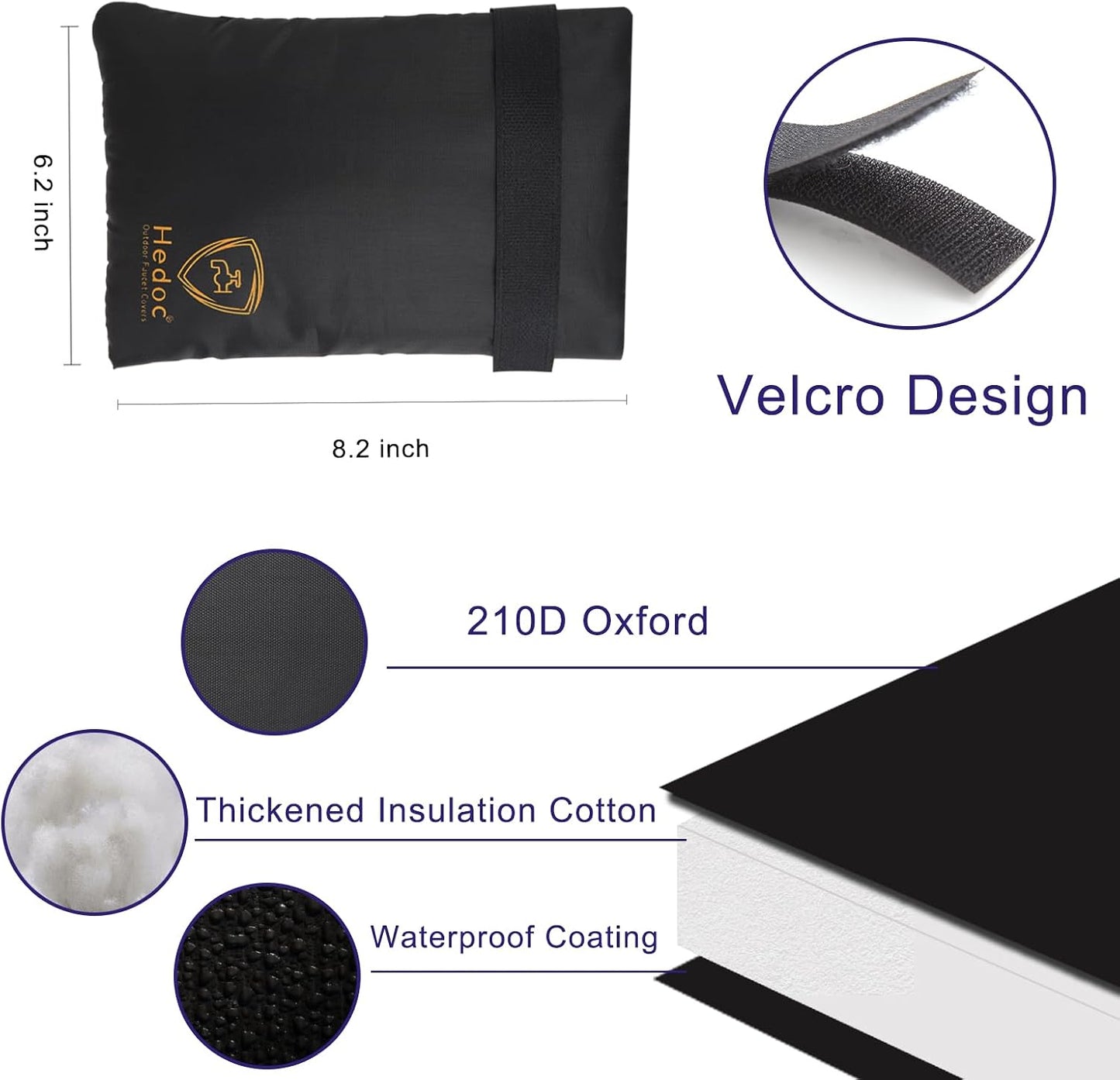 Hedoc Pro Outdoor Faucet Covers for Winter Freeze Protection, 4 Pack 6'' W x 8.2'' H Winter Faucet Insulation Cover Socks, Hose Bib Covers for Winter (Faucet Cover 4 Pack)