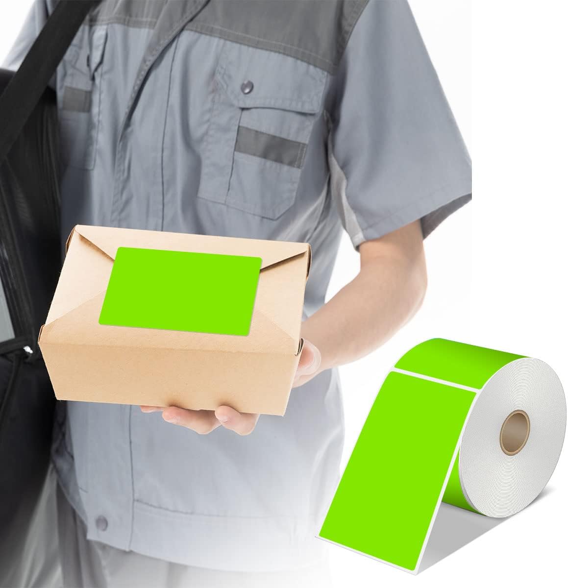 PARLAIM 3 X 5 Inch Rectangle Adhesive Color Coding Stickers,Square Inventory Stickers -250 Per Dispenser Box (Fluorescent Green)