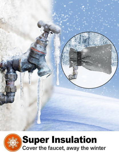 Wohohoho Outdoor Faucet Covers for Winter, 4 Packs Pro 10" H x 7" W Black Outside Faucet Cover Freeze Protection, Reusable Waterproof Insulated Spigot Cover, Thickened Garden Faucet Socks Hose Bibs