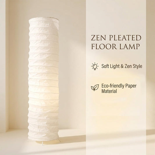 Foldable Paper Floor Lamp Shade Replacement, Standing Lamp Cover for Home Hotel Bedroom Living Room, Nordic Japanese Style Light Bulb Cage Guard & Protector