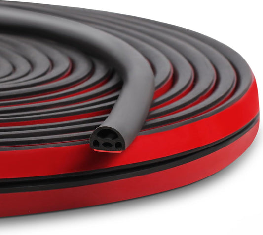 [New Upgrade] 19.7Ft Silicone Door Weather Stripping Door Seal Strip for Doors & Windows, Multi-Layer Soundproof Chamber Design, Self-Adhesive, Seal Large Gaps, Easy to Cut & Install