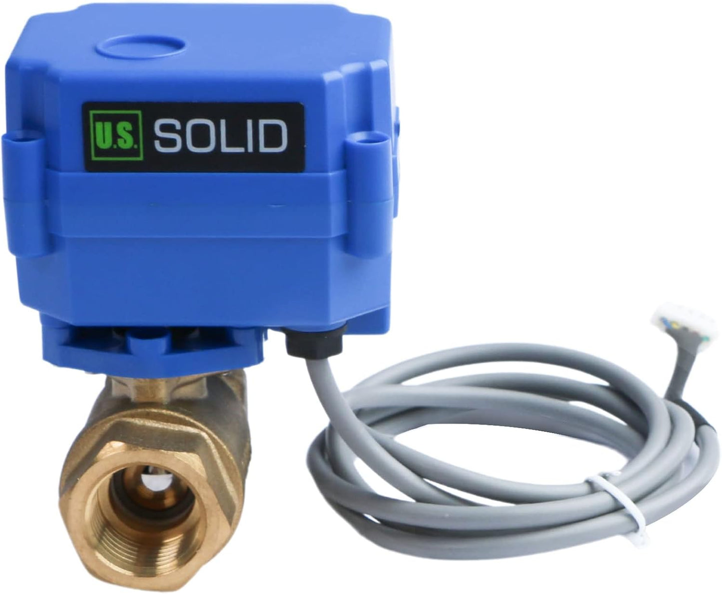 U.S. Solid Water Leak Detector with Auto Shut-Off Valve & Sound Alarm, 1" NSF Certified 304SS Motorized Ball Valve with 3 Sensors, Smart Sensor System for Water Heaters, Laundry & Flood Prevention