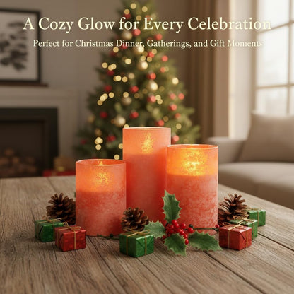 ANGELLOONG Flickering Flameless Candles, Realistic Battery Operated Candles with Remote and Timer, Set of 3 LED Candles for Room Fall Home Wedding Decor Centerpieces Table Party Valentines Decorations