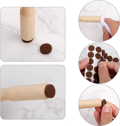 96pcs Felt Pads for Cabinet Door, 1.3cm/1/2in Round Thick Quite Small Cupboard Bumpers Self Adhesive Sticky Felt Dots Furniture Tools for Kitchen Furniture Floor Drawers Table Chair Legs Feet (Black)