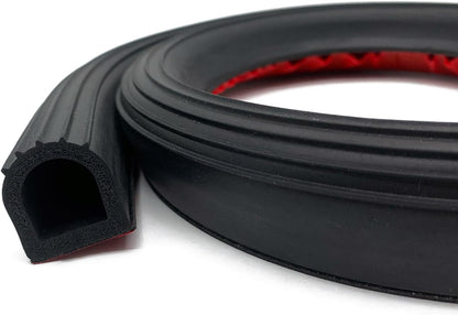 EPDM Rubber Seal Strip, Self-Adhesive D Shape Rubber Weather Stripping for RV, Boat, Auto, Truck, Marine, Garage Doors/Window and More, W:1"; H:1.1",10Ft