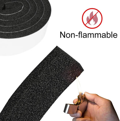 Seal Foam Tape,1/2 Inch W x 1/8 Inch T Weather Stripping for Door and Window,High Density Single Sided Closed Cell Door Insulation Weather Strip, 3 Rolls Total 50FT Black