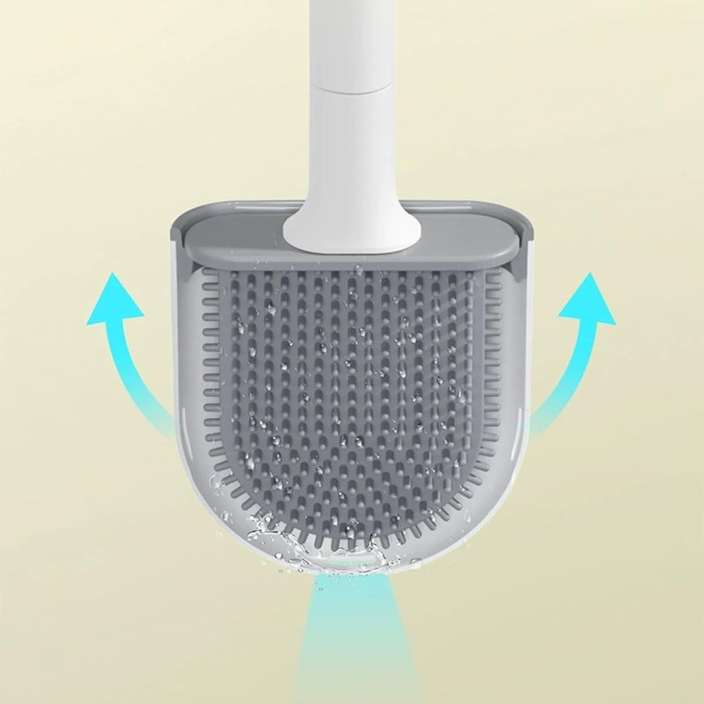 Silicone Toilet Brush with Wall-Mounted Holder - No Dead Corners, Quick-Drying, Drill-Free Bathroom Cleaner（Green）