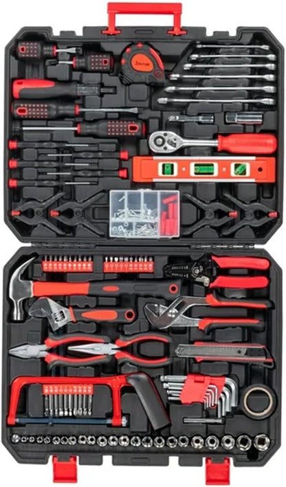 148 Pieces Tool Set,House Repairing Hand Tool Kits,Portable Complete Basic Repair General Hand Tool Sets for Men Women,Home Basic Repair Tool Kit,with Storage Case,for DIY Home Maintenance (Red)