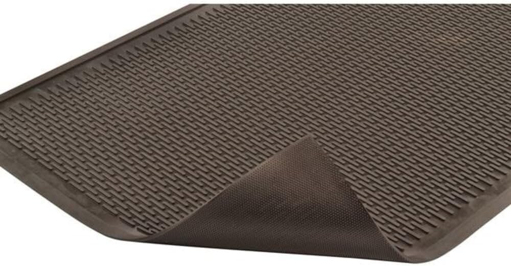 Notrax 340 Soil Guard™ Rubber Scraper Entrance Mat, Outdoor Natural Rubber Doormat for Indoor or Outdoor Heavy-Duty Use, Beveled Edges, 2' x 3', Black, 340S0023BL