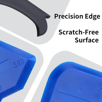 4-Piece Silicone Caulking Tool Set - Sealant Finishing Scraper Kit with Flexible Plastic Scrapers for Kitchen Bathroom Sink Floor Grout Removal (Blue)