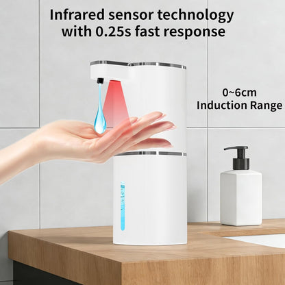 Automatic Foaming Soap Dispenser, Touchless Rechargeable Hand Soap Dispenser, 4 Adjustable Levels, 1200mAh Battery, Large Display, for Kitchen & Bathroom (Black, Foaming)