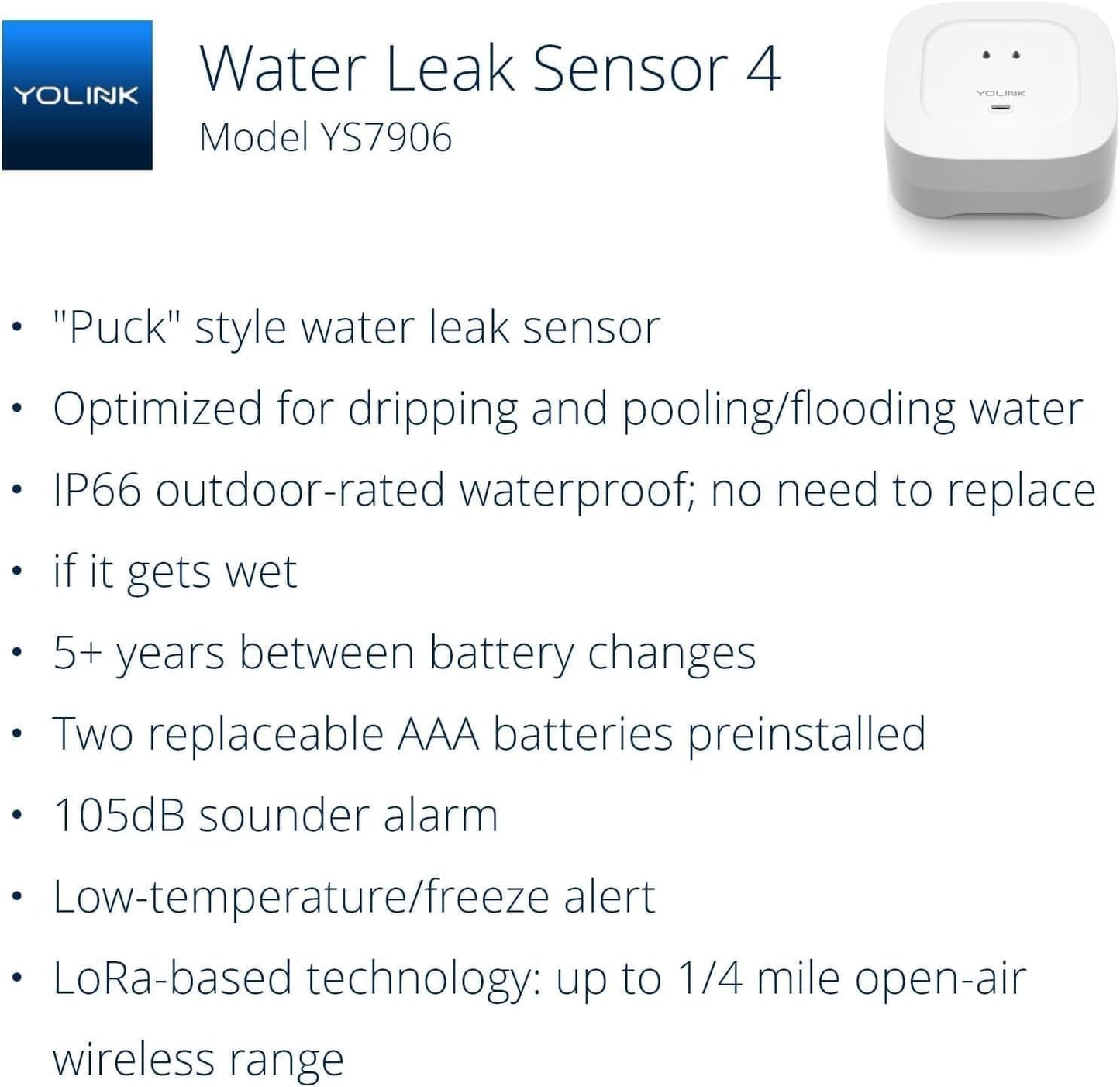 YoLink Smart Home Starter Kit: SpeakerHub & Water Leak Sensor 4 with 105dB Audio Alarm 2-Pack, SMS/Text, Email & Push Notifications, Freeze Warning, LoRa Up to 1/4 Mile Open-Air Range, w/Alexa, IFTTT