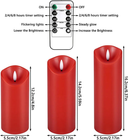 YOROXRG Set of 24 Waterproof Outdoor Flameless Candles, LED Candles with 4 Remote and Timer,(H 4" 5" 6" x D 2.2"),for Christmas,Halloween,Wedding,Festival