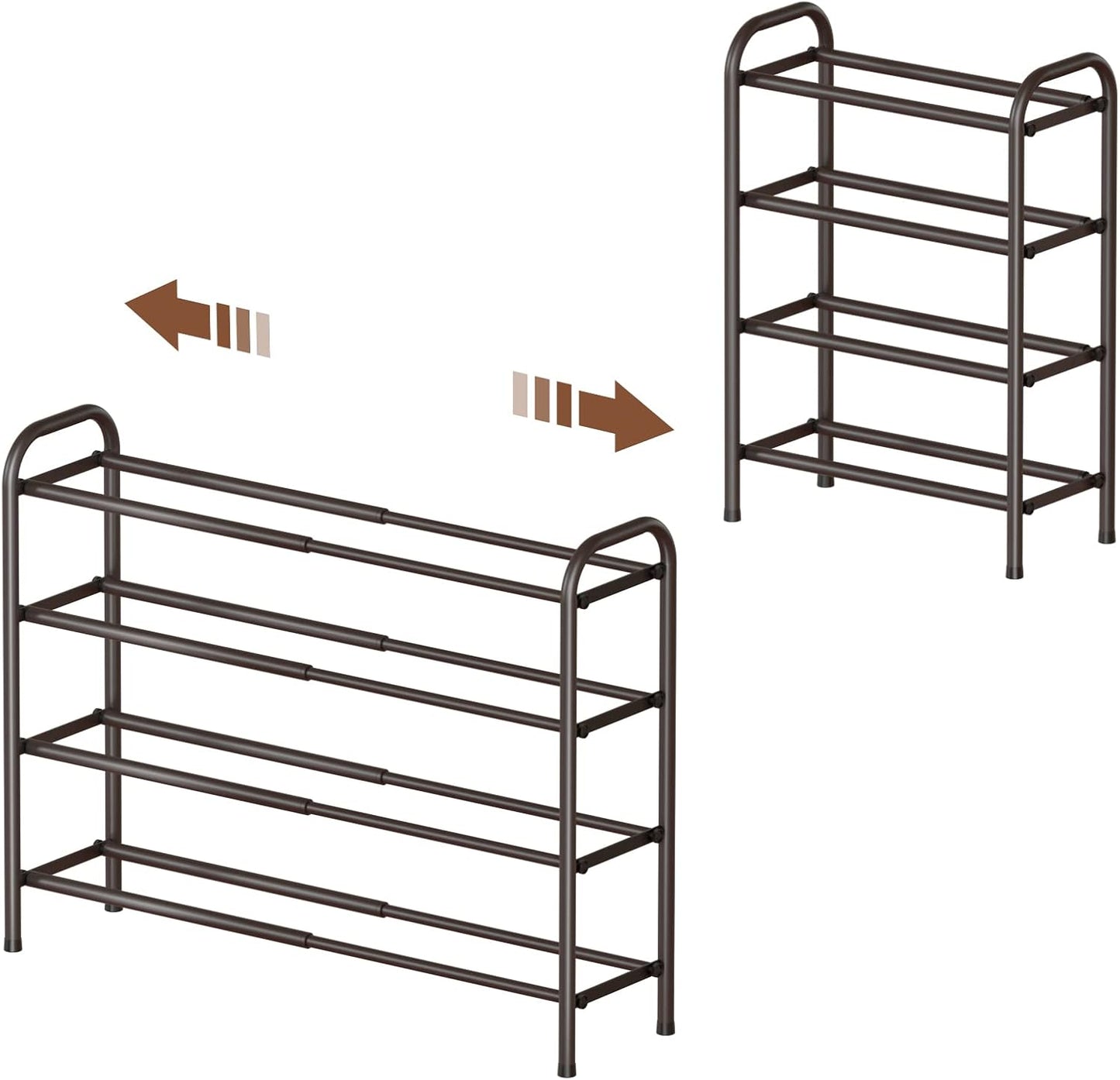 Gonfoam Shoe Rack for Closet, Expandable Shoe Organizer Storage Shelf, Adjustable Metal Free Standing Small Closet Shoe Rack for Entryway, Doorway (2-Tier Black)