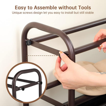 Gonfoam Shoe Rack for Closet, Expandable Shoe Organizer Storage Shelf, Adjustable Metal Free Standing Small Closet Shoe Rack for Entryway, Doorway (2-Tier Black)