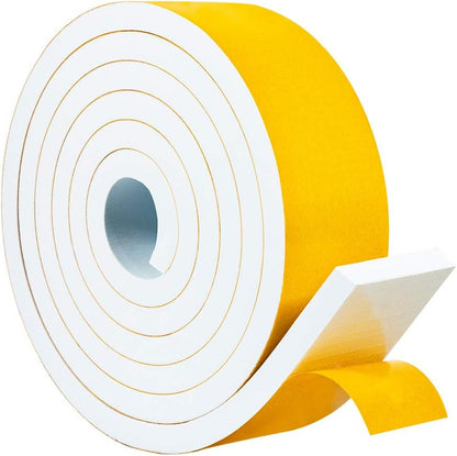 Yotache Weather Stripping Door Seal Strip White 3/8" x1/8", 50Ft Total, Foam Insulation Tape Gasket for Door Frame and Windows, 3 Rolls x 16.5Ft