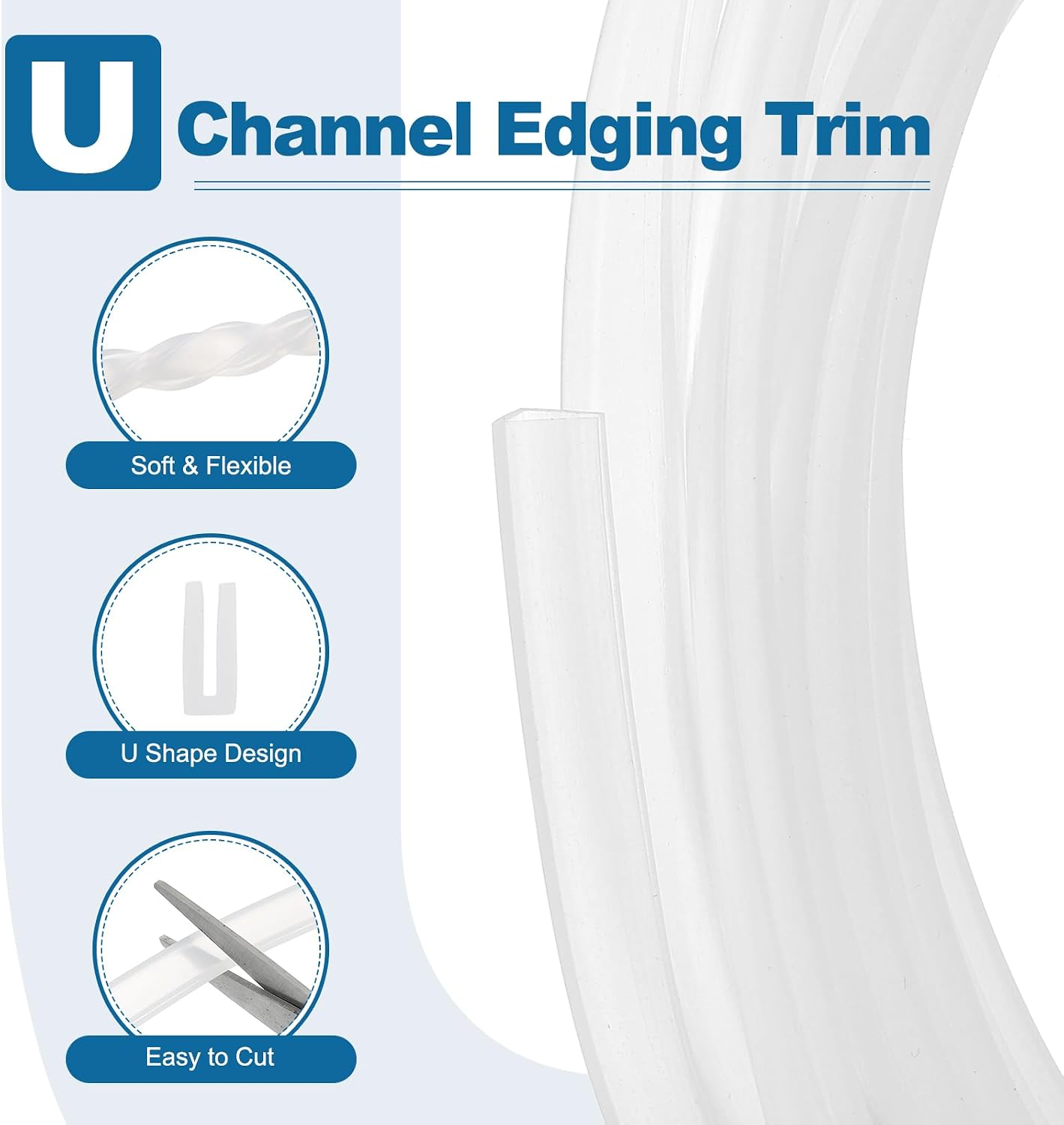 PATIKIL U Channel Edging Trim, 26Ft Sheet Metal Edge Guard Protector Rubber Edge Trim Air Sealed Seal Strip, 5/64" Slot, Fits 1/16"-5/64" Edge, 9/32" x5/128 x5/32