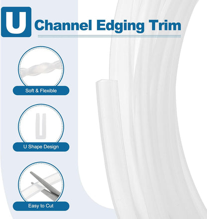 PATIKIL U Channel Edging Trim, 26Ft Sheet Metal Edge Guard Protector Rubber Edge Trim Air Sealed Seal Strip, 5/64" Slot, Fits 1/16"-5/64" Edge, 9/32" x5/128 x5/32