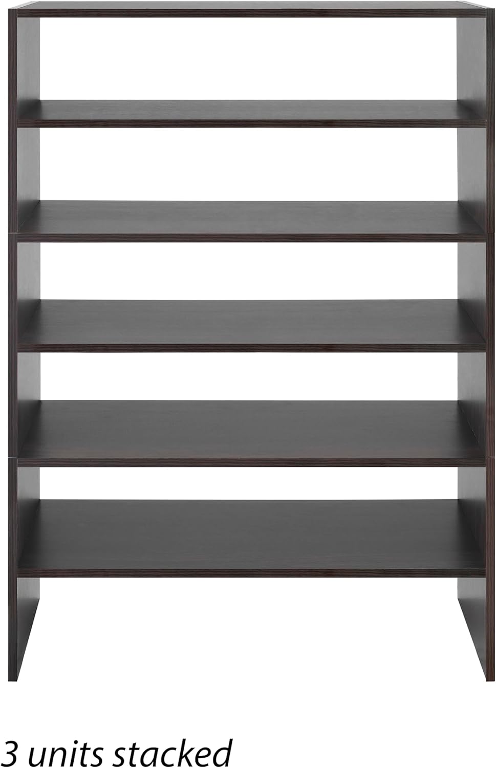 Whitmor Wood Stackable 2-Shelf Shoe Rack, White, 24 inches