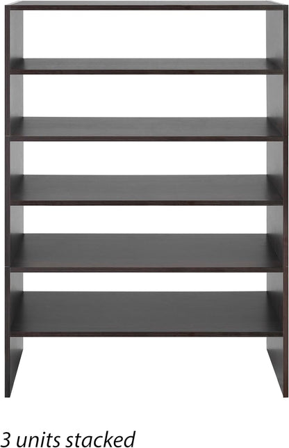 Whitmor Wood Stackable 2-Shelf Shoe Rack, White, 24 inches
