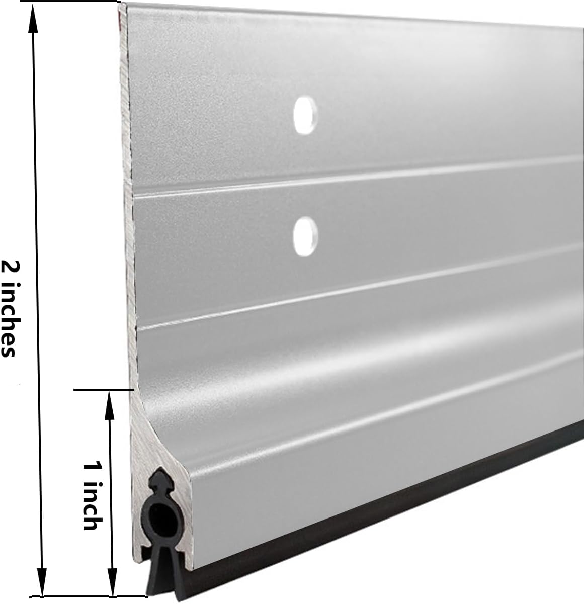 Door Metal Draft Stopper 2x32 inches Aluminum Mouse Blocker Silver | 2" Width 32" Length Metal Sweep Door Seal Cover 1-1/8 inch Gap Stop Under Doors Drafty