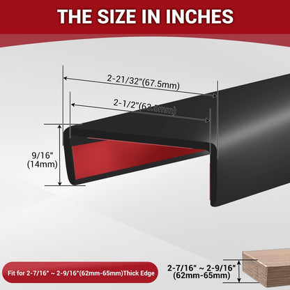 Slimline Cabinet Door Edge Protector, 3/4" Self Adhesive Peel and Stick Rubber Edge Guards, Flexible U Shaped Strips for Kitchen & Garbage Drawer Fronts, Edge Trims for Desks and Shelfves, Black, 10Ft