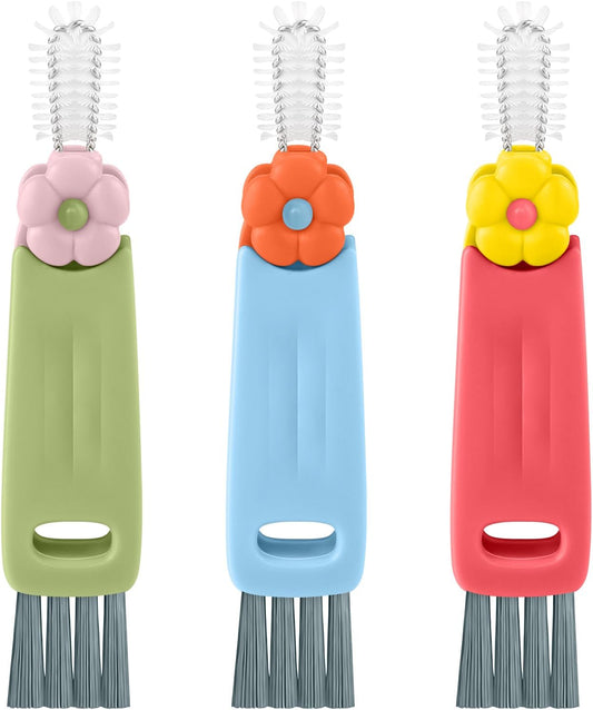 Wanme 3 in 1 Cup Lid Gap Cleaning Brush Set, Multifunctional Bottle Cleaning Brush, Cup Lid Gap Cleaner, Home Kitchen Crevice Brush Tools