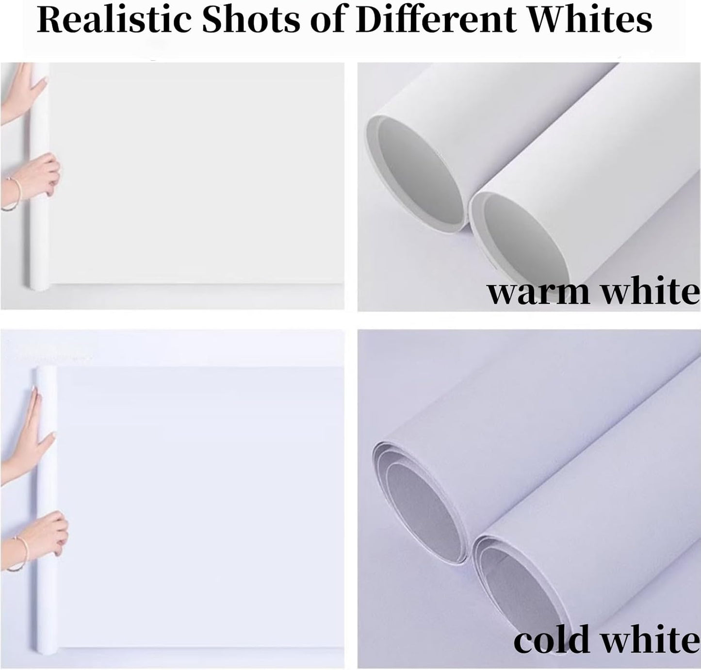 17.51in x400in White Wallpaper Peel and Stick Removable Modern White Contact Paper Self Adhesive Textured Decorative Wall Covering Bathroom Kitchen Cabinet Upgrade Thicker