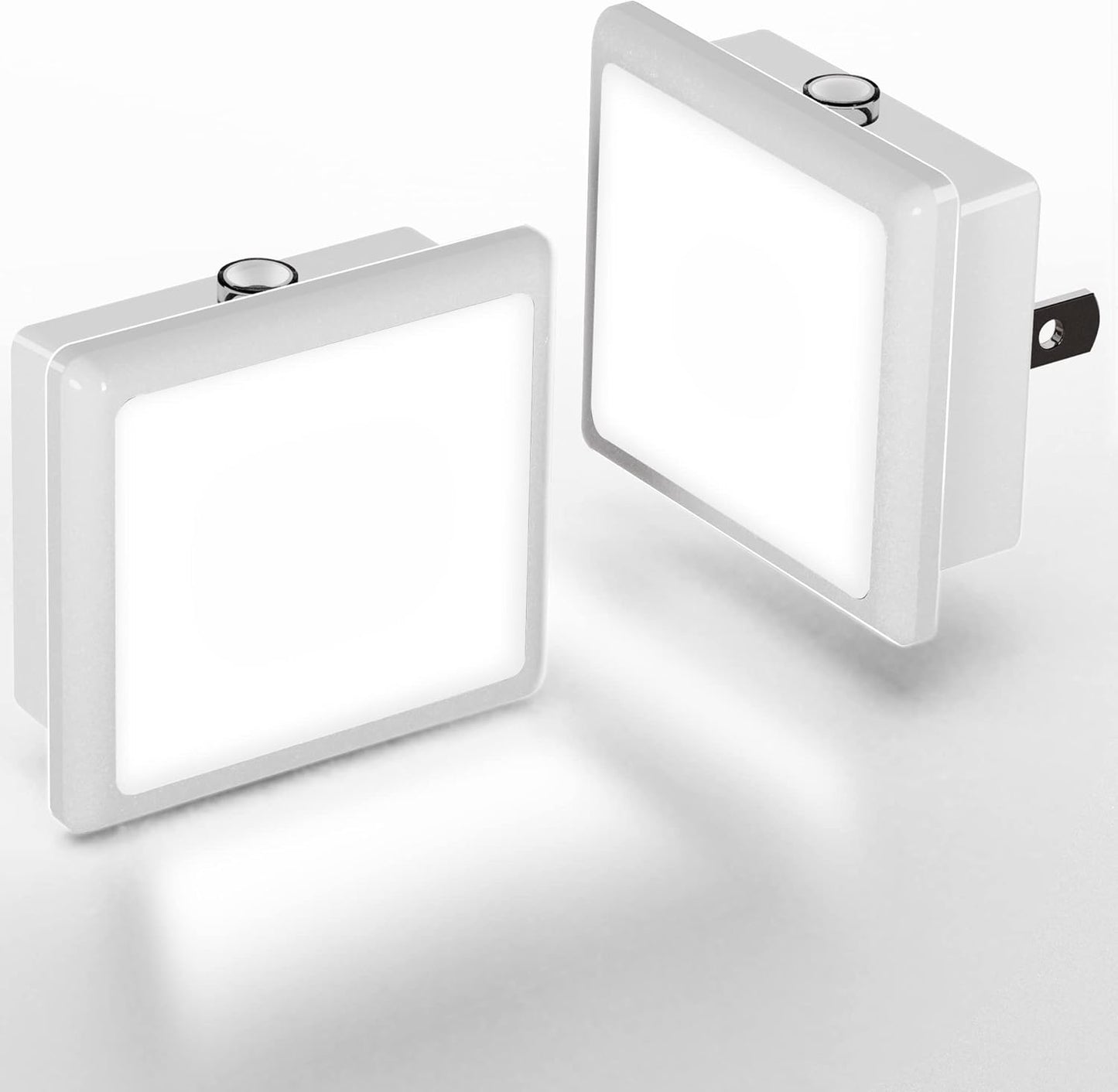 L LOHAS LED Night Lights Plug into Wall 2-Pack, 0.3W Plug in Night Light, Dusk to Dawn, 3000K Soft White, Bright Nightlight Auto-On/Off, for Adults Kids Room Bedroom Bathroom Hallway Kitchen, Non-Dim