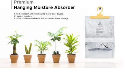 Dry & Dry 2 Packs [Net 14 Oz/Pack] Premium Hanging Moisture Absorber to Control Excess Moisture for Basements, Closets, Bathrooms, Laundry Rooms. - Ultra Strong Moisture Absorber
