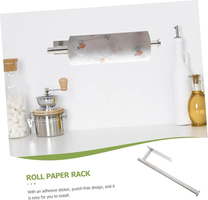 Mobestech Nail-Free Wall-Mounted Stainless Steel Towel Rack for Kitchen 1-Piece Cleaning Cloth Holder Space-Saving Organizer for Home Use