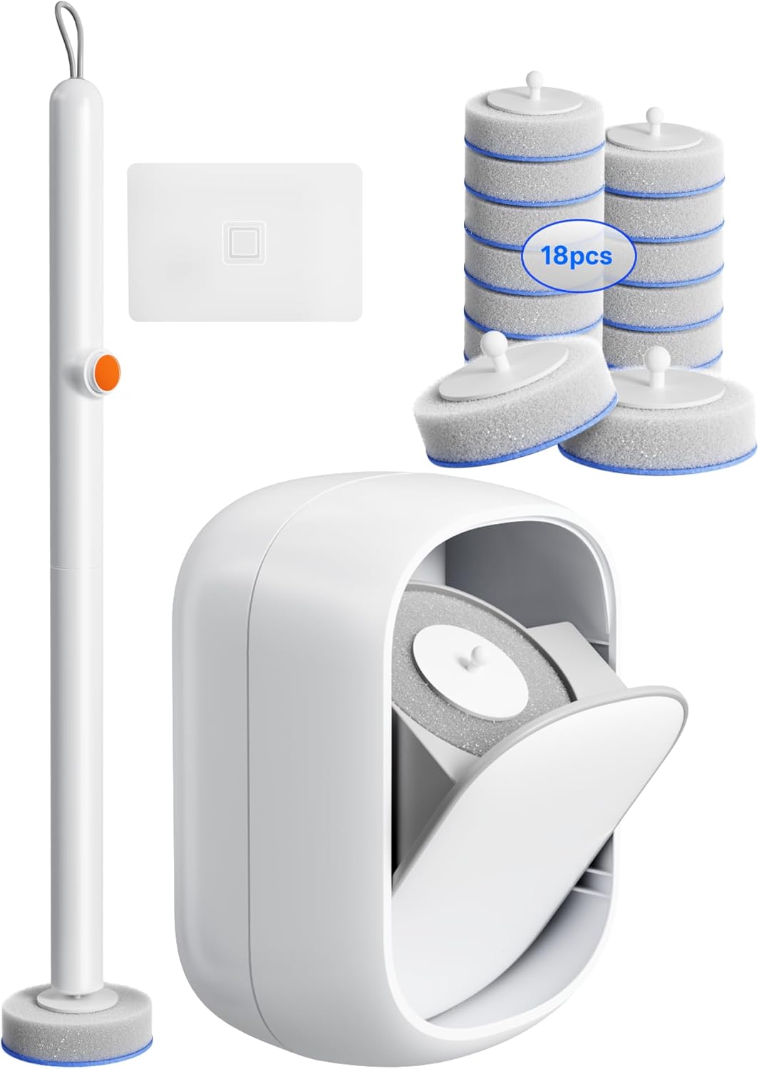 Disposable Toilet Cleaning System - Toilet Wand Kit with 36 High-Performance Refills, Wall Mounted Toilet Brush and Holder for Deep Cleaning Bathroom (2 Toilet Brush+48 Refills)