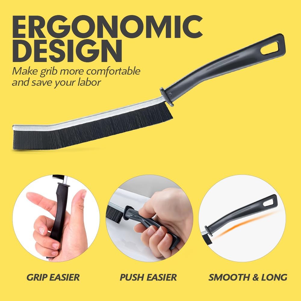 Hard Bristle Crevice Cleaning Brush, Small Cleaning Brushes, Grout Cleaner Brush, Toilet Brush, Scrub Brush for Shower Tile, Skinny Gap Cleaning Tools for Household Use, Bathroom, Kitchen