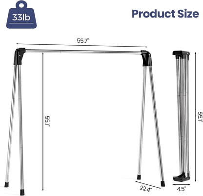 APEXCHASER Clothes Drying Rack Foldable, Stainless Steel Laundry Drying Rack Collapsible, Clothes Hanger for Sweater Baby Clothes Towel for Indoor & Outdoor, Portable Clothes Airer for Travel