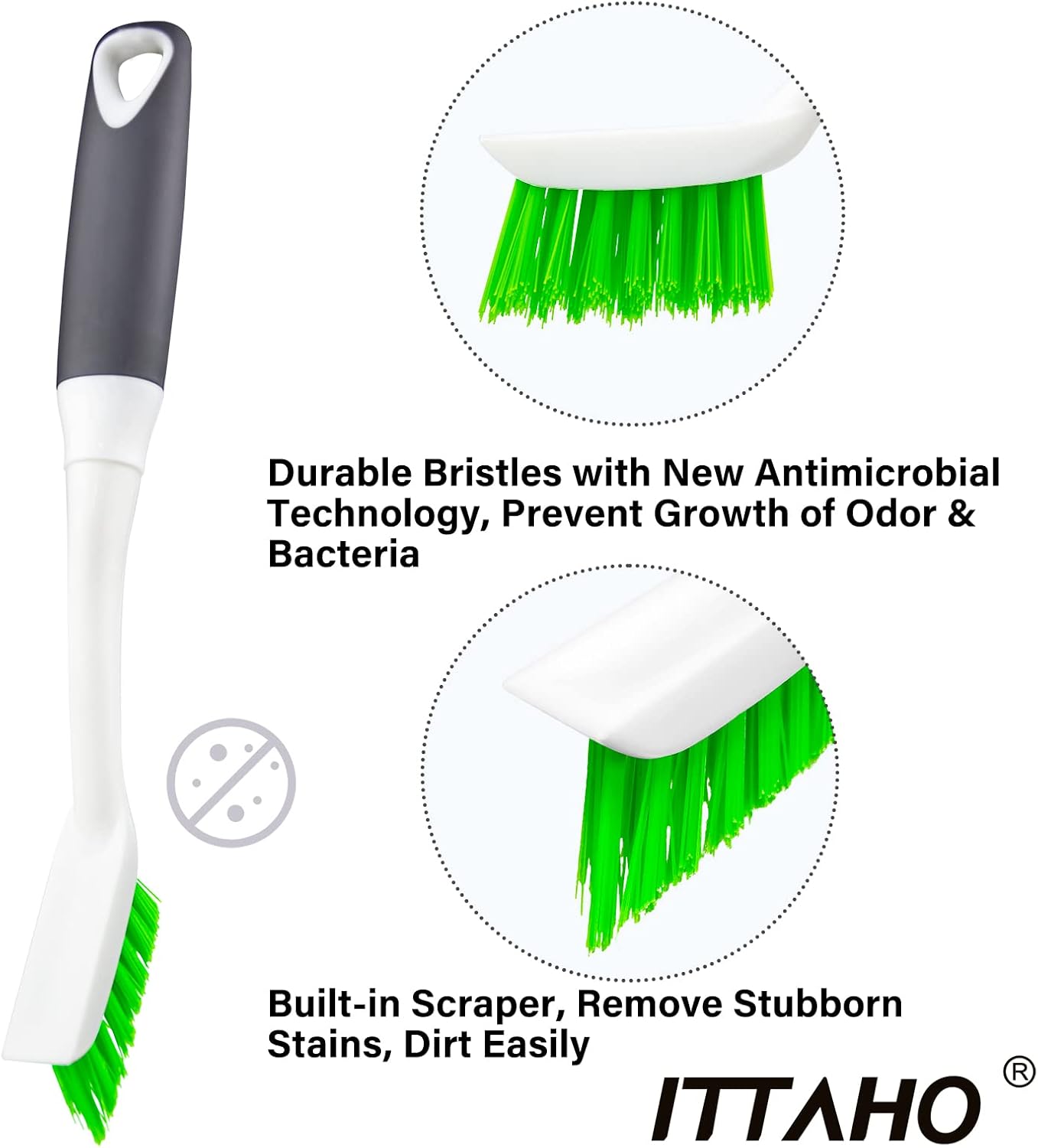 Grout Brush with Long Handle & Groove Gap Scrub Brush, Grout Cleaning Brush,V-Shape Grout Scrub Brush,Grout Cleaner Brush for Bathroom,Tile,Baseboard, Kitchen, Space Window Track, Corner