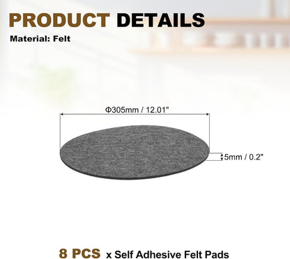uxcell 32Pcs Non Slip Furniture Pads, 3" Round Self Adhesive Felt Bumpers Noise Reducing Furniture Feet Floor Protector for Chairs Tables Furniture Legs (White 0.2" Thick) - Colors B