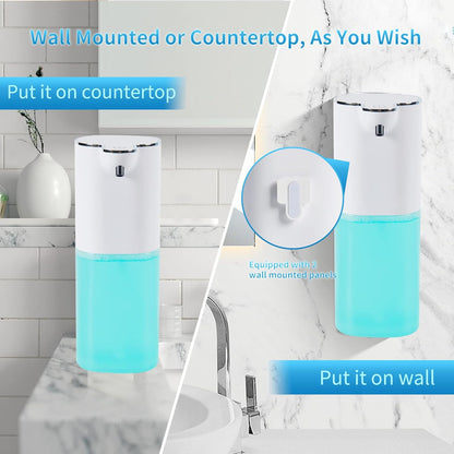 P9 Advanced Automatic Rechargeable, Touchless,Sensor Foaming Soap Dispenser for Kitchen & Bathroom, Foam Dish Soap Dispenser，Support Countertop and Wall Mounted