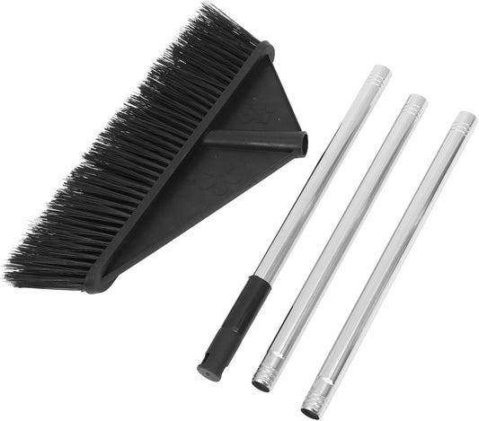 Veemoon Heavy Duty Stiff Bristle Outdoor Broom with Long Handle, Wide Push Broom for Yard, Garden, Warehouse Cleaning, Sturdy Household Sweeping Tool for Home and Office Use