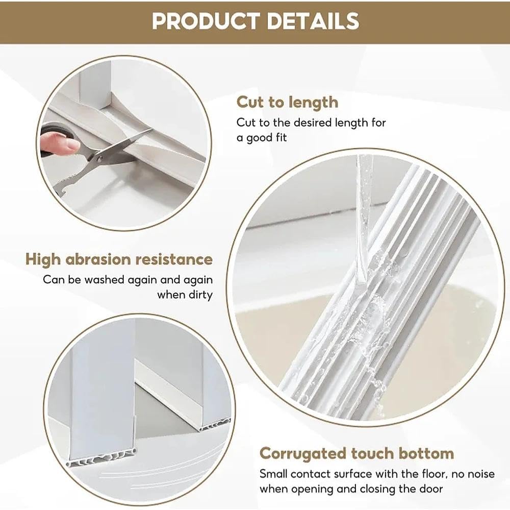 Upgrade Vinyl Door Seal Strip Bottom 35×2 Inch Adjustable Door Sweeps Door Draft Stoppers for Bottom of Door Easy to Install Under Door Weather Stripping, Blocks Dust/Insects/Noise