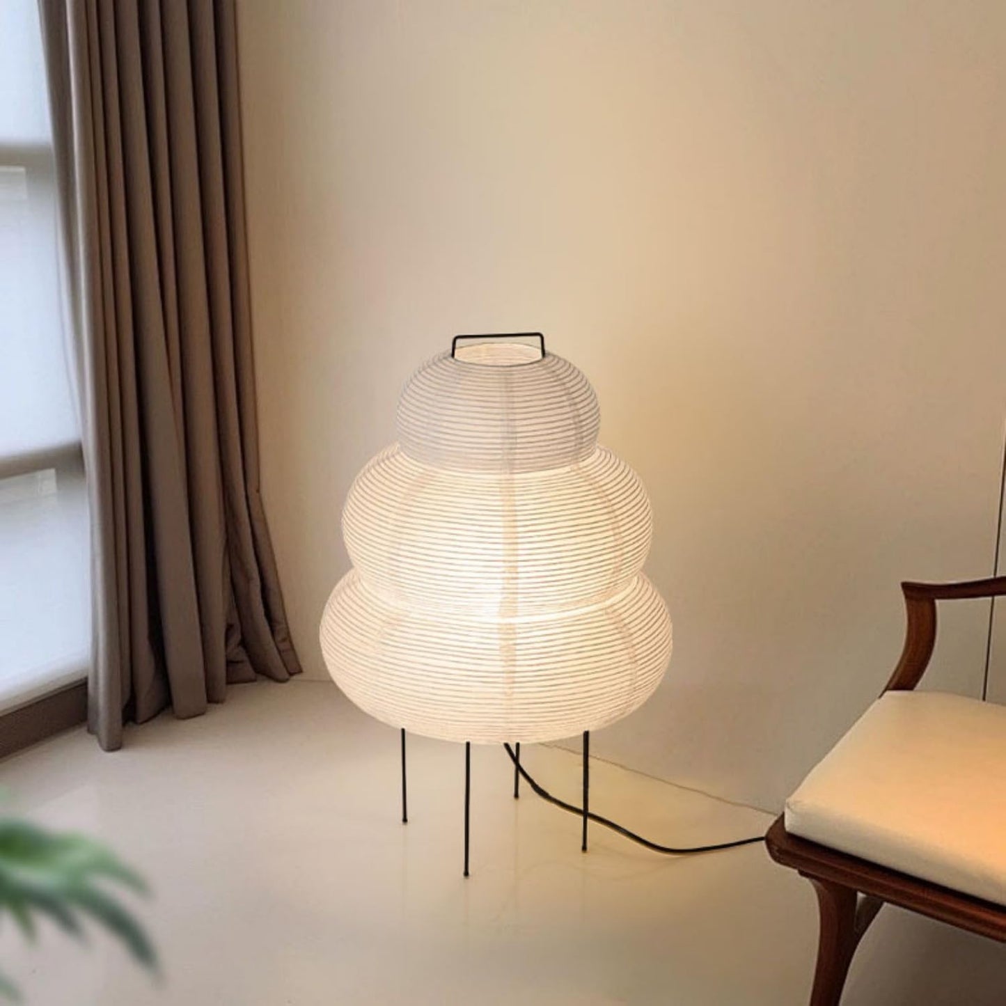 Floor Lamp Modern Dimmable Japanese Rice Paper Lantern Lamp Rice Paper Floor Lamp(A)