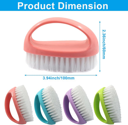BokWin 2-Pack Heavy-Duty Scrubbing Brushes for Cleaning with Stiff Nylon Bristles, Scrubber Cleaner Brush for Tile, Bathtub, Sink & Kitchen Surfaces, Comfort Grip Handle (Purple and Pink)