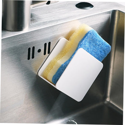 PRETYZOOM 2pcs Punch Wall-mounted Sponge Holder Kitchen Sink Storage Rack for Cleaning Cloths and Soap Draining Design for Organized Kitchen and Bathroom Use